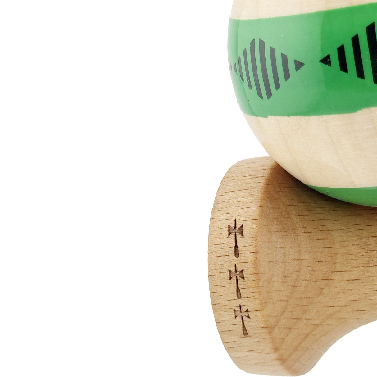 Kendama Originala X - FREQUENCY , Profesionala, Vivimall, din Lemn, 18 cm, Verde - vivimall.ro