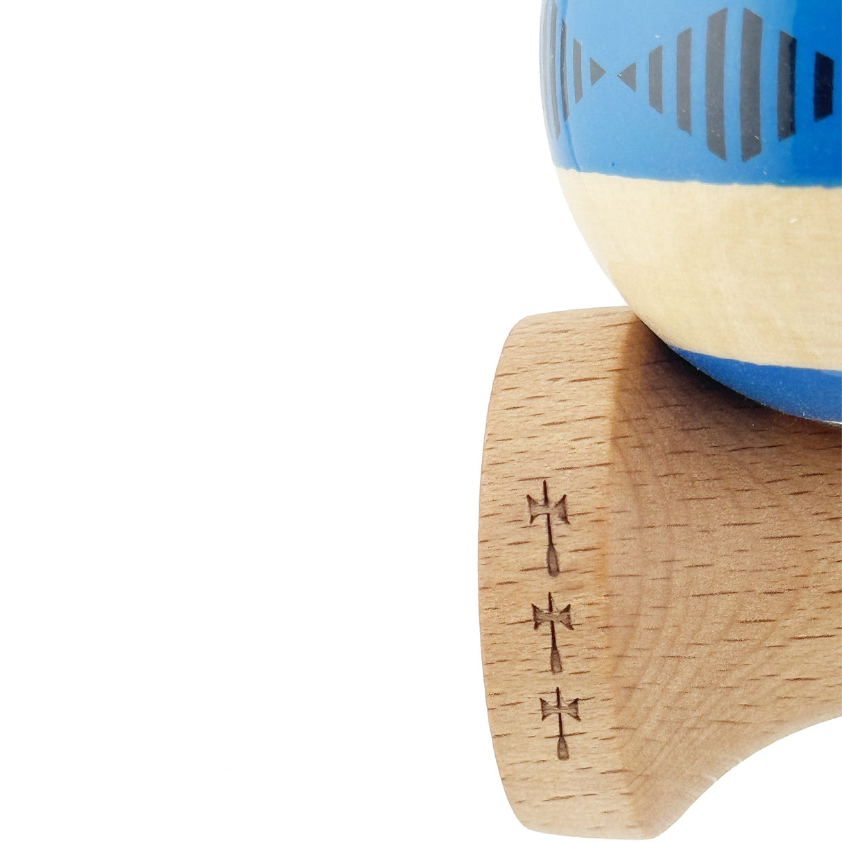 Kendama Originala X - FREQUENCY , Profesionala, Vivimall, din Lemn, 18 cm, Albastru - vivimall.ro