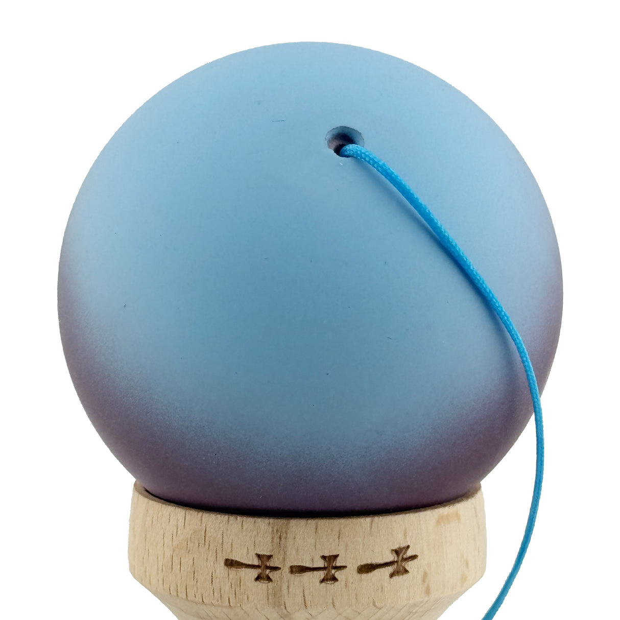 Kendama X Originala, Profesionala, Flippy, Big Cups V2, Rubber Grip cu Cupe Mari, Rulment Metalic cu Ata 55 cm,-Gradient Albastru/Mov/Roz - vivimall.ro