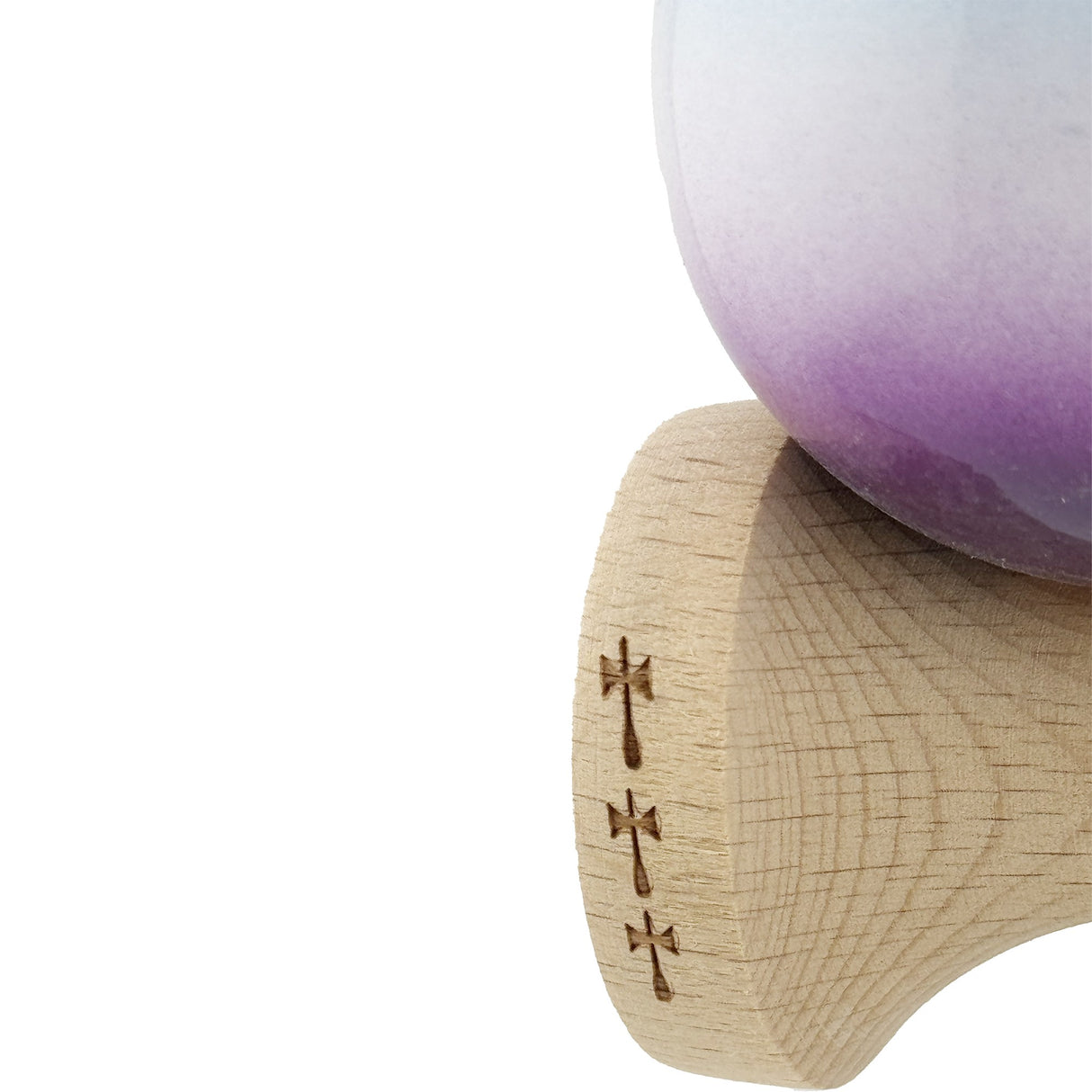 Kendama X Originala, Profesionala, Vivimall, Big Cups V2, Super Sticky, Rulment Metalic cu Ata 55 cm, Albastru/Alb/Mov - vivimall.ro