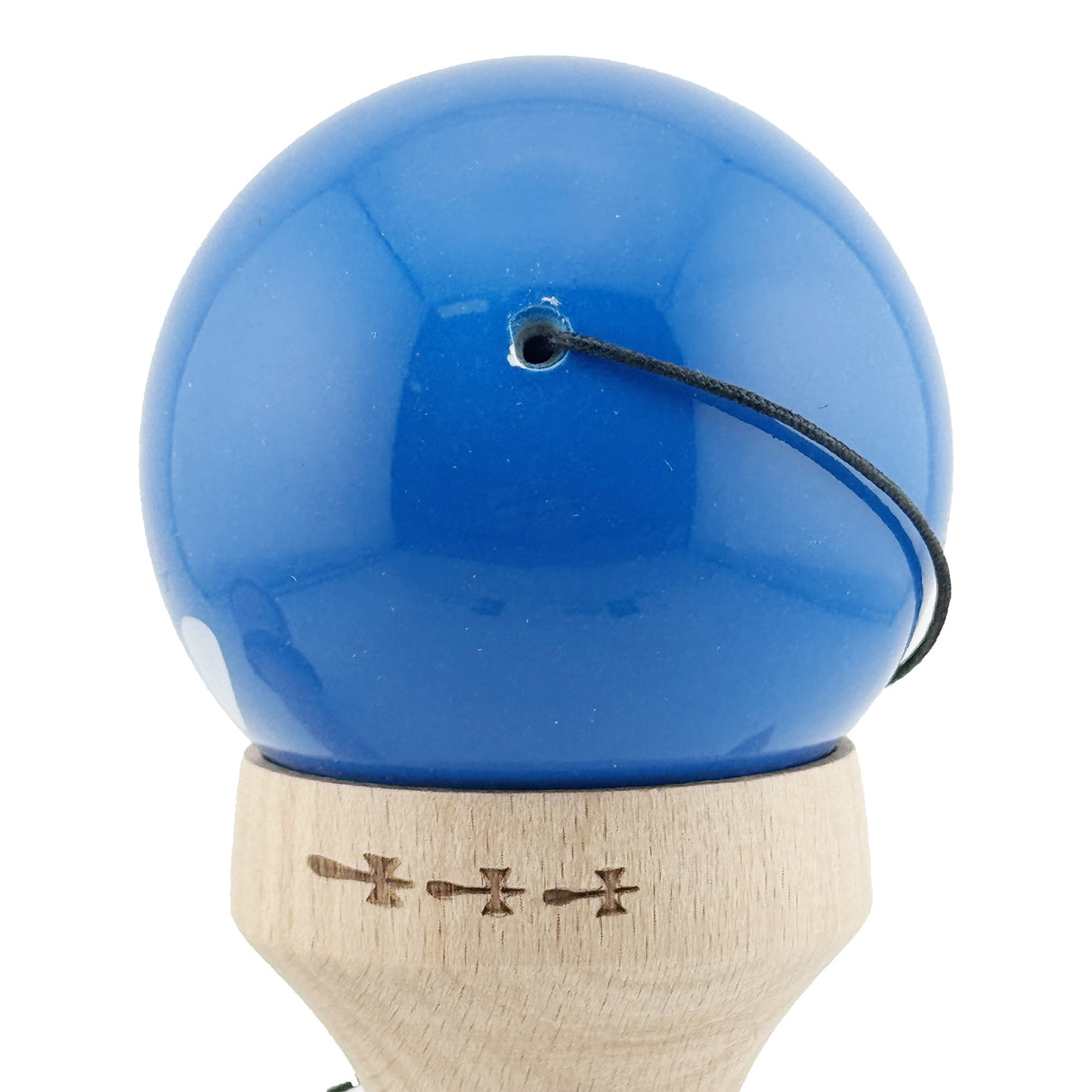 Kendama X Originala, Profesionala, Vivimall, Crazy Smile, Super Sticky cu Cupe Mari KING SIZE V3, Gaura in Baza, Rulment Metalic, din lemn 18 cm, Ata 62/65 cm, Special Albastru - vivimall.ro