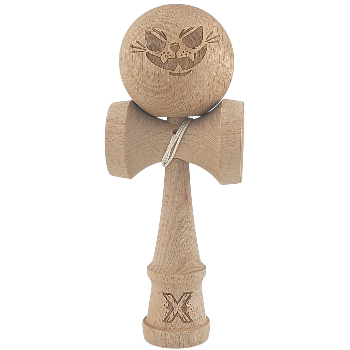 Kendama X Originala, Profesionala, Vivimall, din Lemn, 18 cm, Special, Crazy Cat, Lemn - vivimall.ro