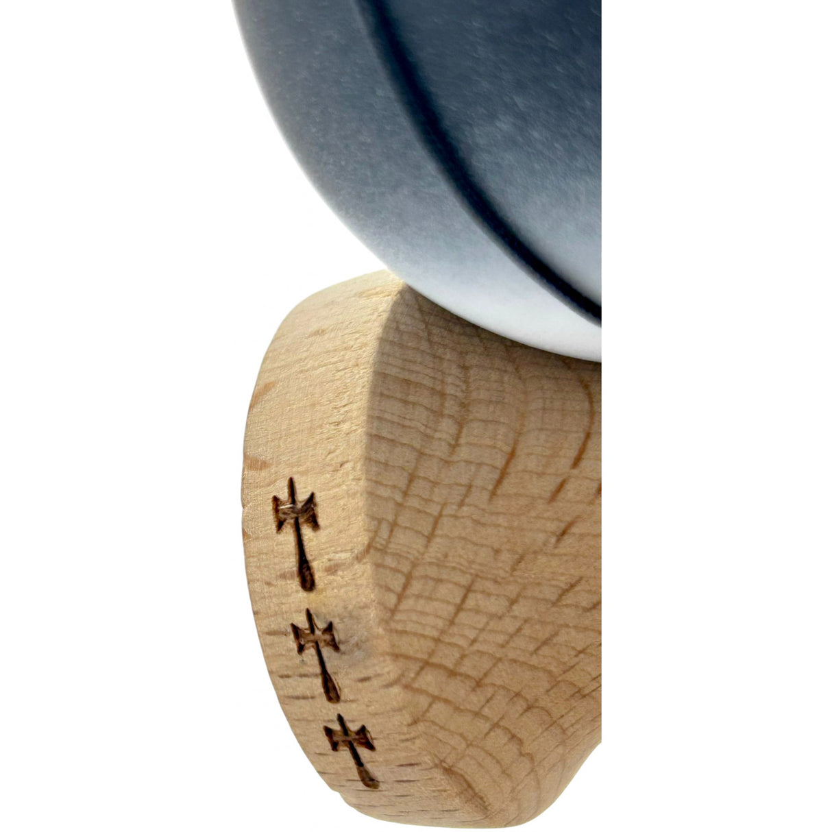 Kendama X Originala, Profesionala, Flippy, Big Cups V2, Rubber Grip cu Cupe Mari, Rulment Metalic cu Ata 55 cm,-Gradient Alb/Negru - vivimall.ro