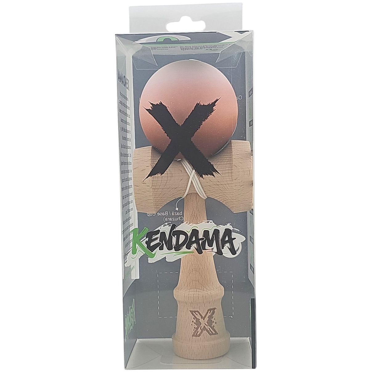 Kendama X Originala, Profesionala, Vivimall, din Lemn, Rubber Grip, 18 cm, Maro/Bej/Roz - vivimall.ro