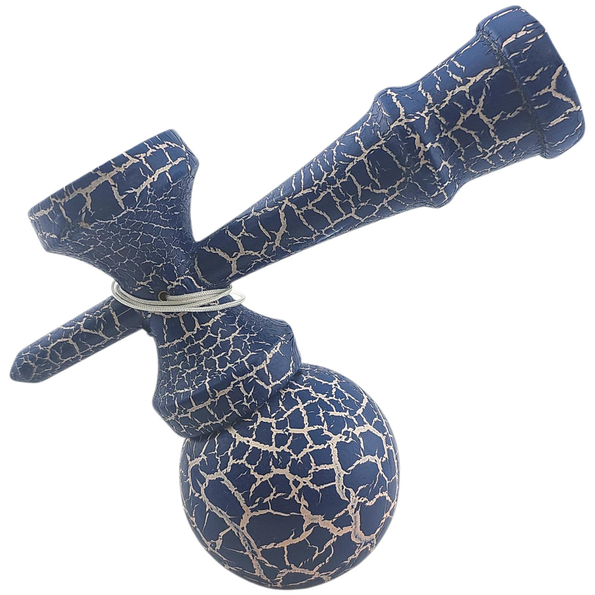 Kendama X Originala, Profesionala, Vivimall, Kendama Cracked, din Lemn – 18 cm, Albastru/alb - vivimall.ro