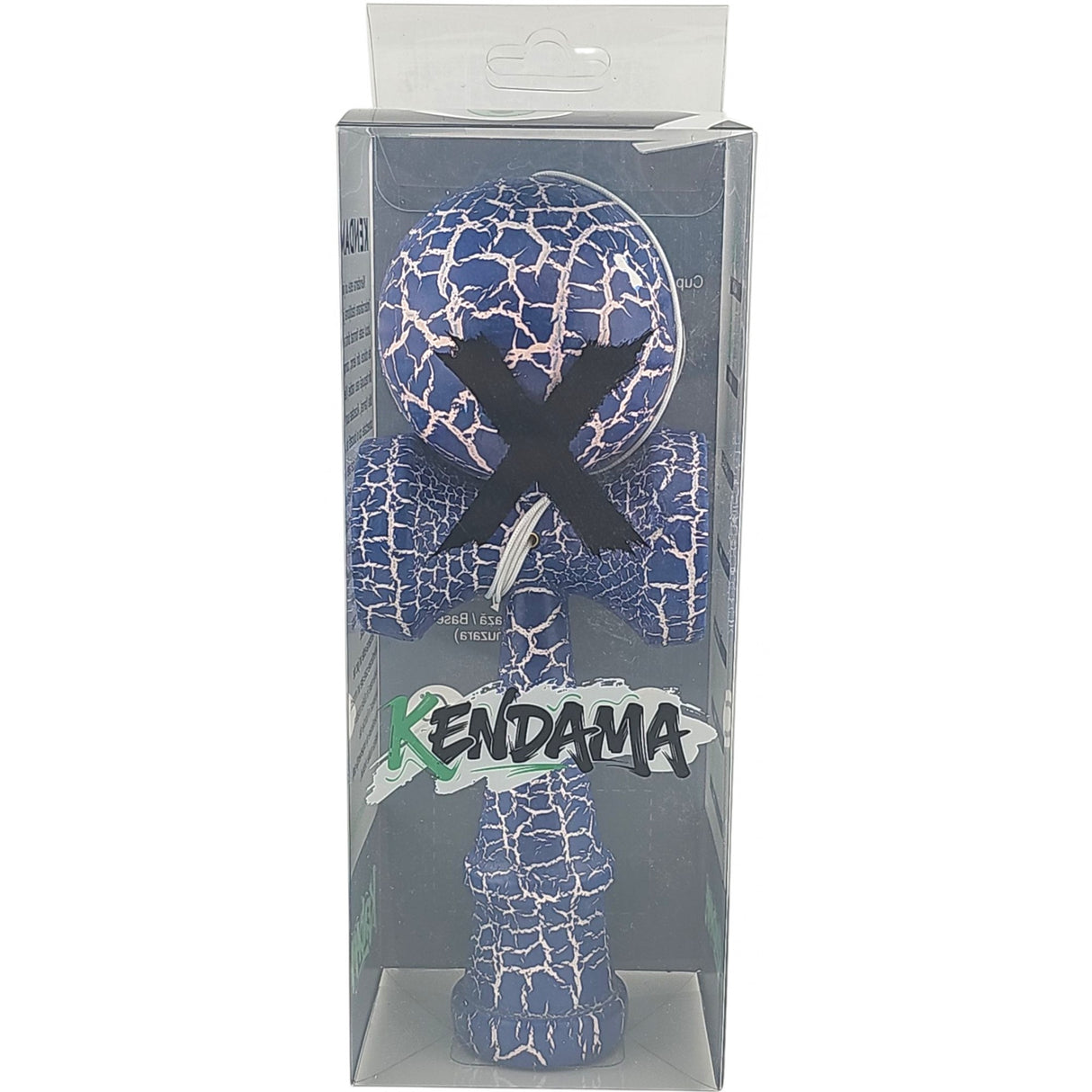 Kendama X Originala, Profesionala, Vivimall, Kendama Cracked, din Lemn – 18 cm, Albastru/alb - vivimall.ro