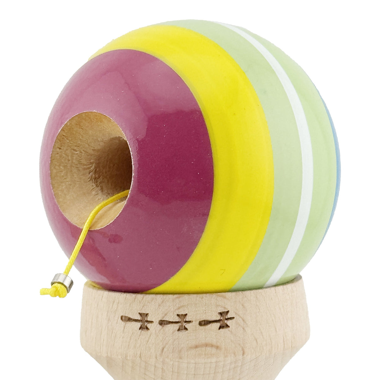 Kendama X Originala, Profesionala, Vivimall, Legendary Spectrum, Cupe Mari KING SIZE V3, Super Sticky, Gaura in Baza, Rulment Metalic, din lemn 18 cm, Ata 55 cm, Multicolor - vivimall.ro