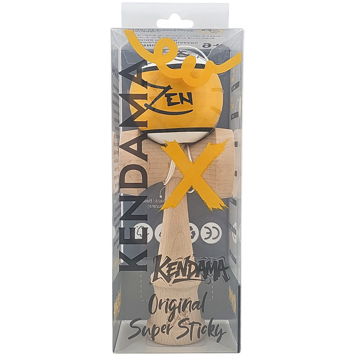 Kendama X Originala, Profesionala, Zen, Vivimall, din Lemn, Super Sticky, 18 cm, Auriu/Alb/Negu - vivimall.ro