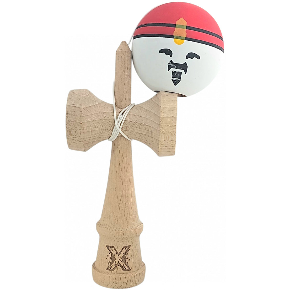 Kendama X Original, Professional, Дървен крал, 18 см, Червен/Бял/Жълт