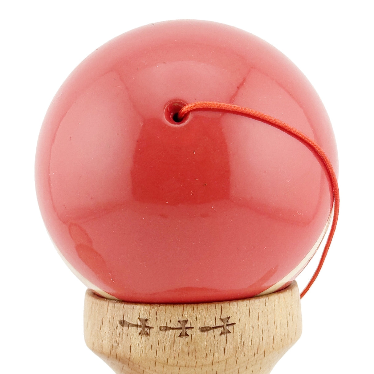 Kendama X Rainbow Originala, Profesionala, Flippy, Big Cups V2, Super Sticky cu Cupe Mari, Rulment Metalic, din lemn 18 cm, Ata 55 cm, Rosu/Maro - vivimall.ro