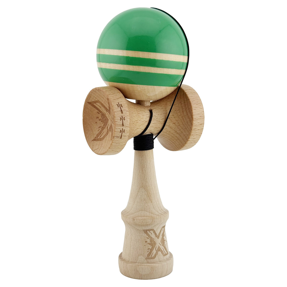 Kendama Originala X - RAINBOW , Profesionala, Vivimall, din Lemn, 18 cm, Verde -largel balls+large handle +Original Super Sticky