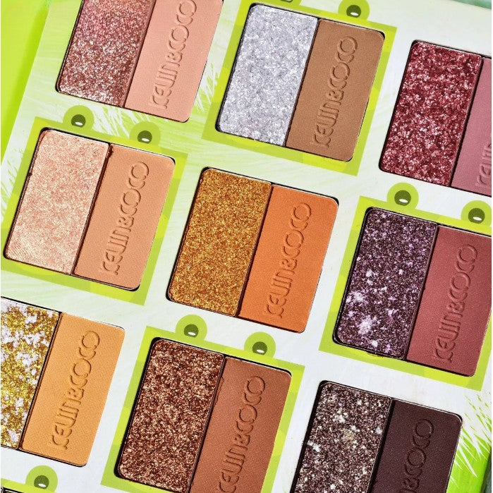 Set de Machiaj Kevin&Coco, 38 culori, Fard Ochi, Iluminatoare si Contouring, Husa Pufoasa, Model Broscuta, 17.3x12.5x5 cm, Multicolor - vivimall.ro