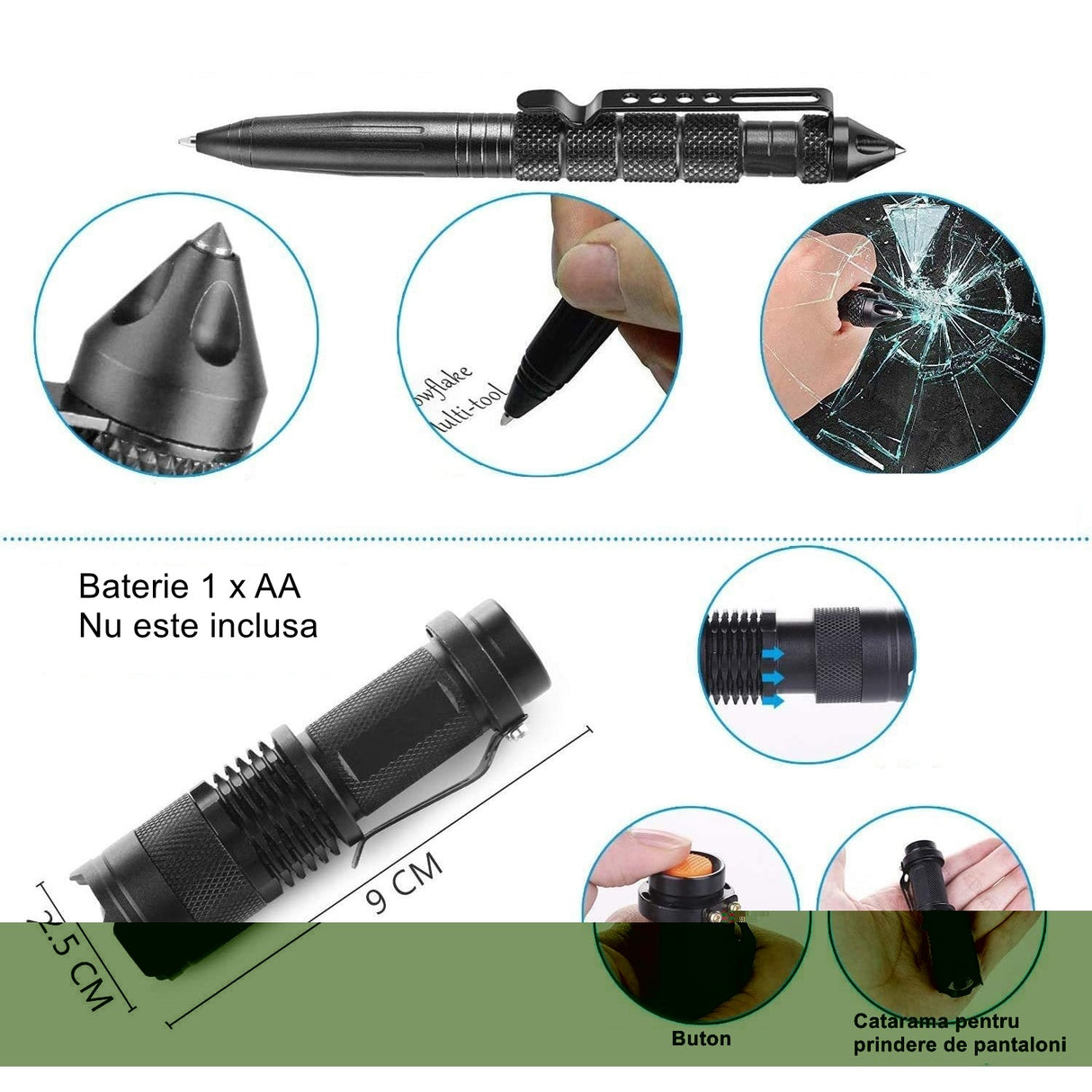 Kit supravietuire multifunctional Vivimall, Instrumente profesionale, Agatatoare ghiozdan, pentru Camping, Drumetii, Aventuri in aer liber, negru - vivimall.ro