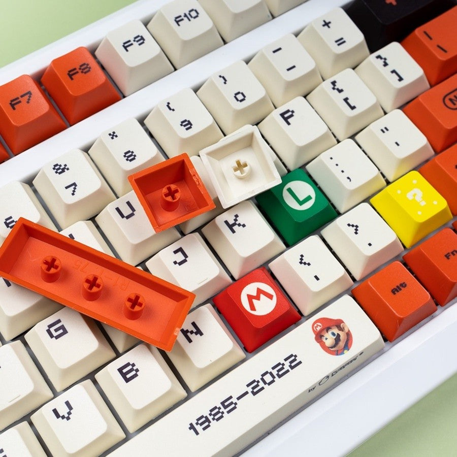 Kit Taste Super Mario, Vivimall, PBT Keycaps, Compatibil cu 99% dintre Tastaturile Mecanice, 124 Taste, Multicolor - vivimall.ro