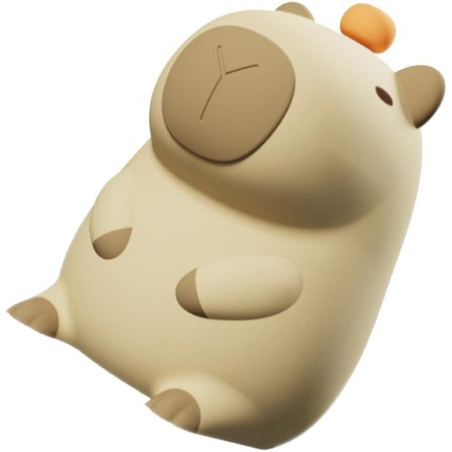 Lampa de Veghe pentru Copii, Vivimall, din Silicon, Senzor Tactil, Model Capibara, Lumina Calda, Protectie pentru Ochi, Incarcare USB, Capacitate Baterie Incorporata 800mAh, 10.8x9x12.8 cm, Alb - vivimall.ro