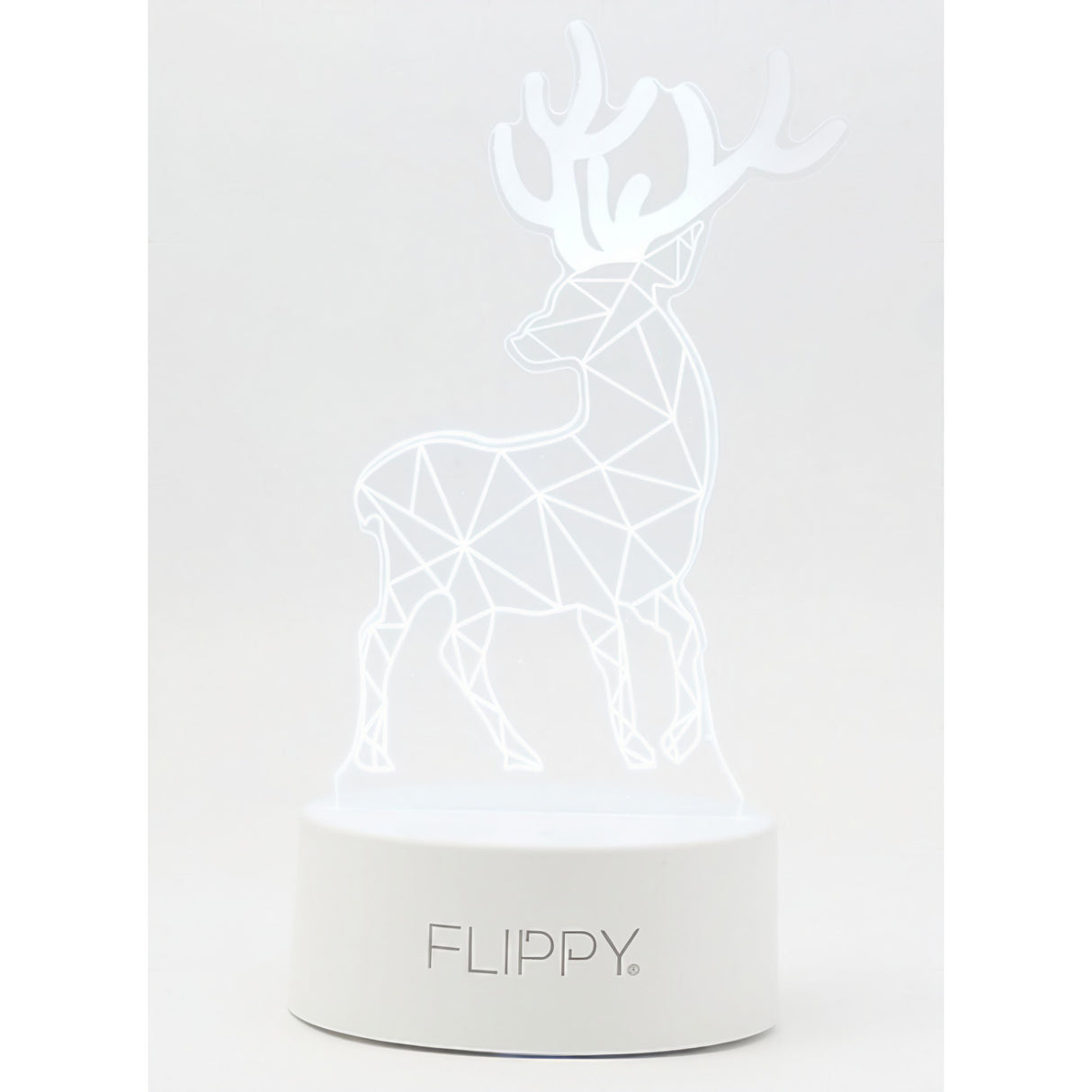 Lampa LED decorativa, Vivimall, 3D, Cerb, cu telecomanda, doua moduri de alimentare USB si baterii, 20 cm inaltime, din material acril si lumina multicolora, alb - vivimall.ro