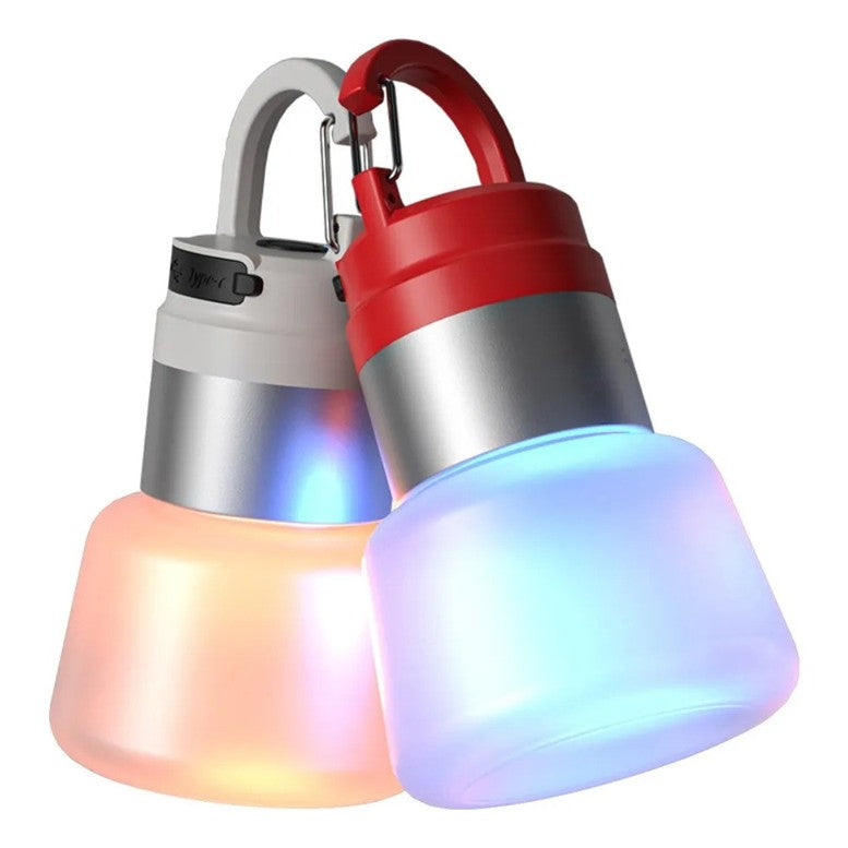 Lampa Portabila, Flippy, de Voiaj/Camping, Incarcare USB, IPX5, LED RGB, din ABS, 300 mAh, 10 x 5.5 x 5.5 cm, Alb