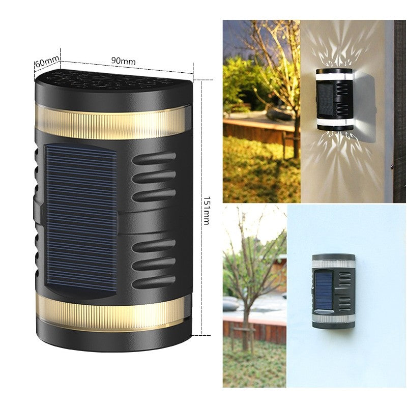 Lampa solara LED decorativa cu lumina bidirectionala Vivimall, IP65, 1.2V, 600mah, 15.1 x 9 x 6 cm, material ABS, alb rece - vivimall.ro