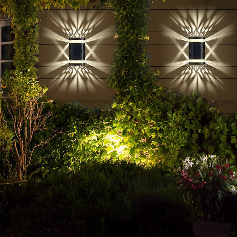 Lampa solara LED decorativa cu lumina bidirectionala Vivimall, IP65, 1.2V, 600mah, 15.1 x 9 x 6 cm, material ABS, alb rece - vivimall.ro