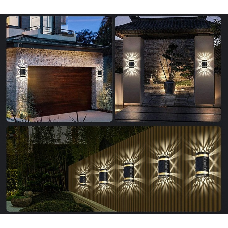 Lampa solara LED decorativa cu lumina bidirectionala Vivimall, IP65, 1.2V, 600mah, 15.1 x 9 x 6 cm, material ABS, alb cald - vivimall.ro