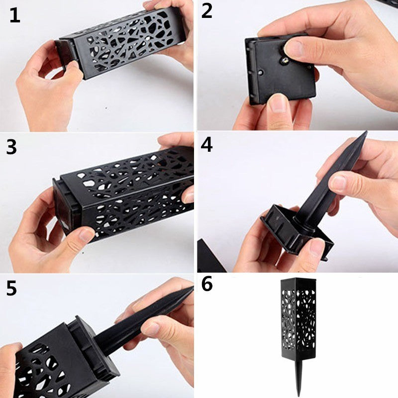 Lampa solara LED Vivimall, tip felinar, pentru gradina, inaltime 28.5 cm, putere 0.2W, 1.2V, 600mAh, alb rece - vivimall.ro