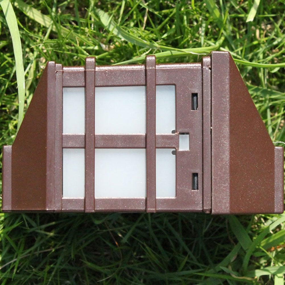 Lampa solara LED tip Felinar pentru perete Vivimall, 11.5 x 8.3cm, 1.2V, ABS, 400mAh, alb cald - vivimall.ro