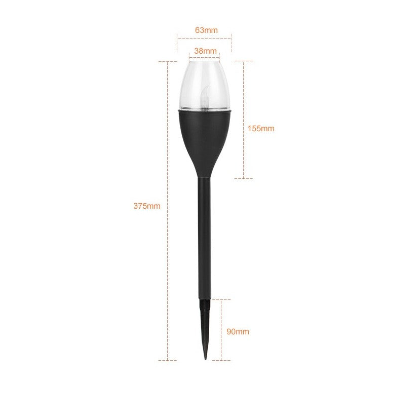 Lampa solara LED tip pahar de vin pentru gradina Vivimall, inaltime 37.5 cm, efect de flacara, material PVC si ABS, 2V, 200mAh, alb rece - vivimall.ro