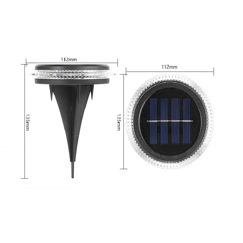 Lampa solara LED tip spot pentru gradina Vivimall, 8 LED-uri, material ABS si Policarbonat, baterie 1.2V, 600mah, 12 x 13.5 cm, alb cald - vivimall.ro