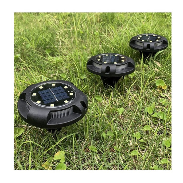 Lampa solara LED tip spot pentru gradina Vivimall, cu 4 leduri laterale multicolore si 8 leduri principale alb cald, IP65, material ABS, baterie 2V, 700 mah, 11x13.5 cm, multicolor - vivimall.ro