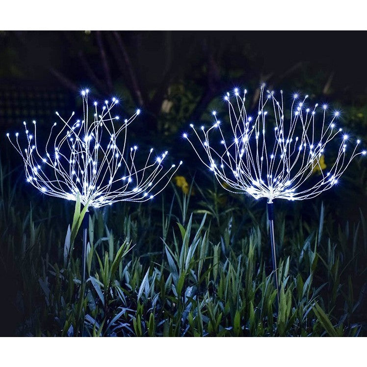 Lampa solara sub forma de artificii, 120 LED-uri, alb rece, Vivimall - vivimall.ro