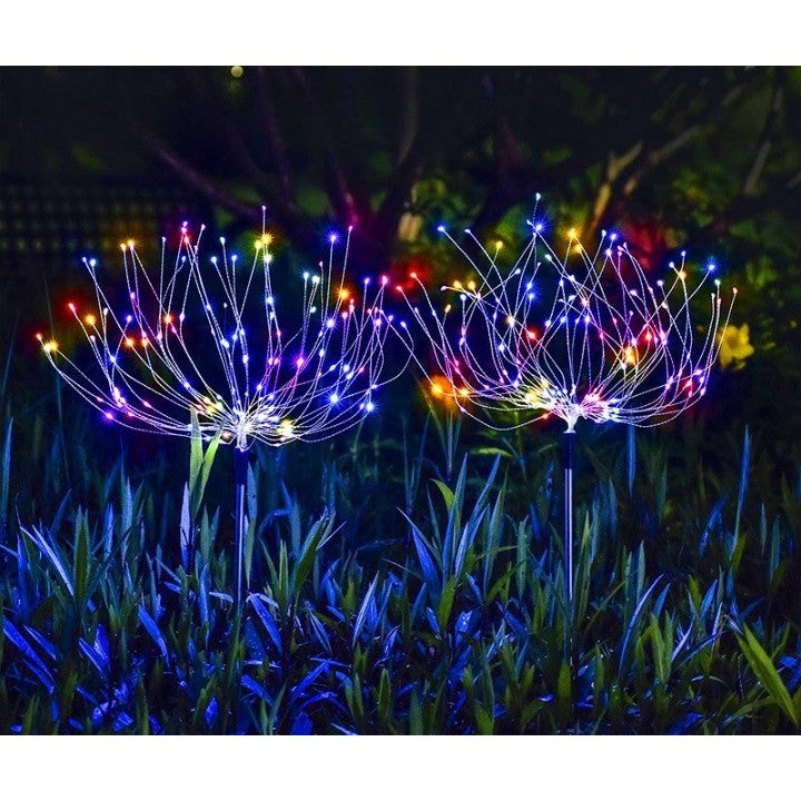Lampa solara sub forma de artificii, 90 LED-uri, multicolor, Vivimall - vivimall.ro