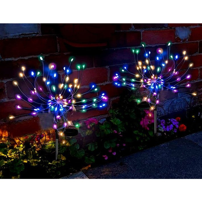 Lampa solara sub forma de artificii, 90 LED-uri, multicolor, Vivimall - vivimall.ro