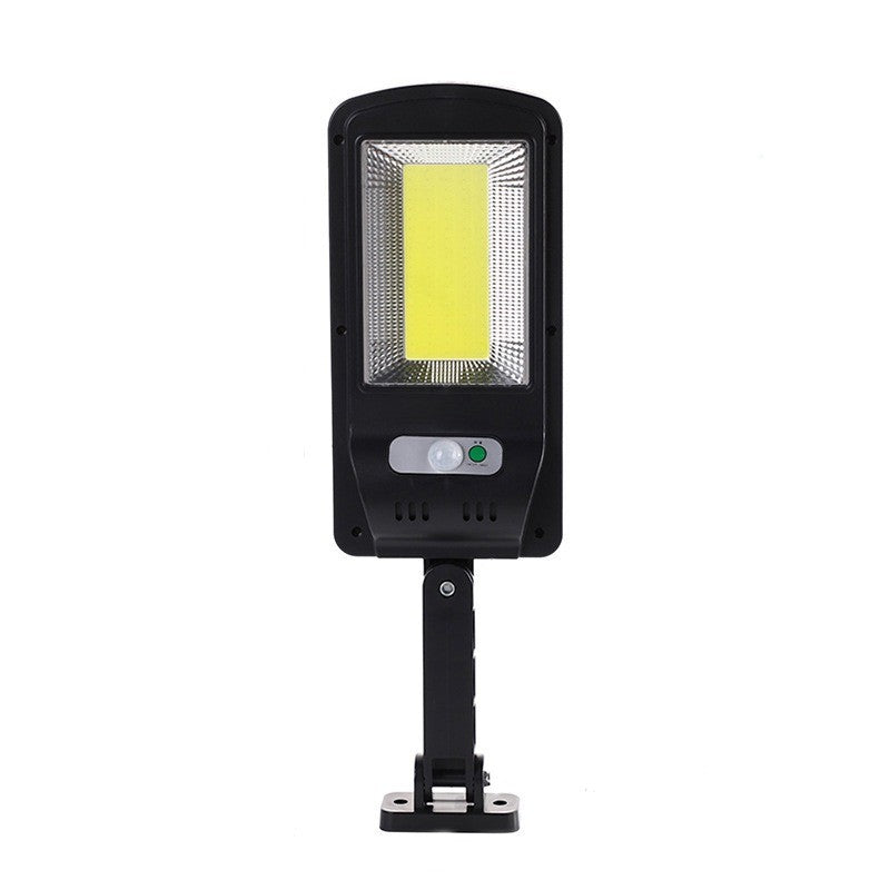 Lampa Solara De Exterior LED Vivimall, 36 cm x 11.5 cm, 2400Lumeni 100 COB LED 20 W - echivalent 160 W bec incadescent, IP65, Senzor de Miscare, Senzor de Lumina, 1 Grila, Alb Rece - vivimall.ro