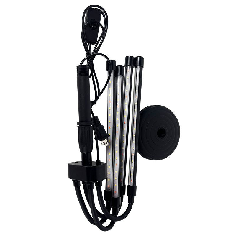 Lampa UV pentru cresterea plantelor, Vivimall, conectare la retea, 20W, 4 capete, 72 LED-uri, ajustabila pana la 66.5 cm, Lumina Alb Mov- - vivimall.ro