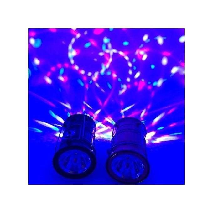Lanternă pliabilă de camping Magic cool cu lampă disc și USB Vivimall, Lanterna, Felinar, 6 LED + 1 W + 3C culori, Negru - vivimall.ro