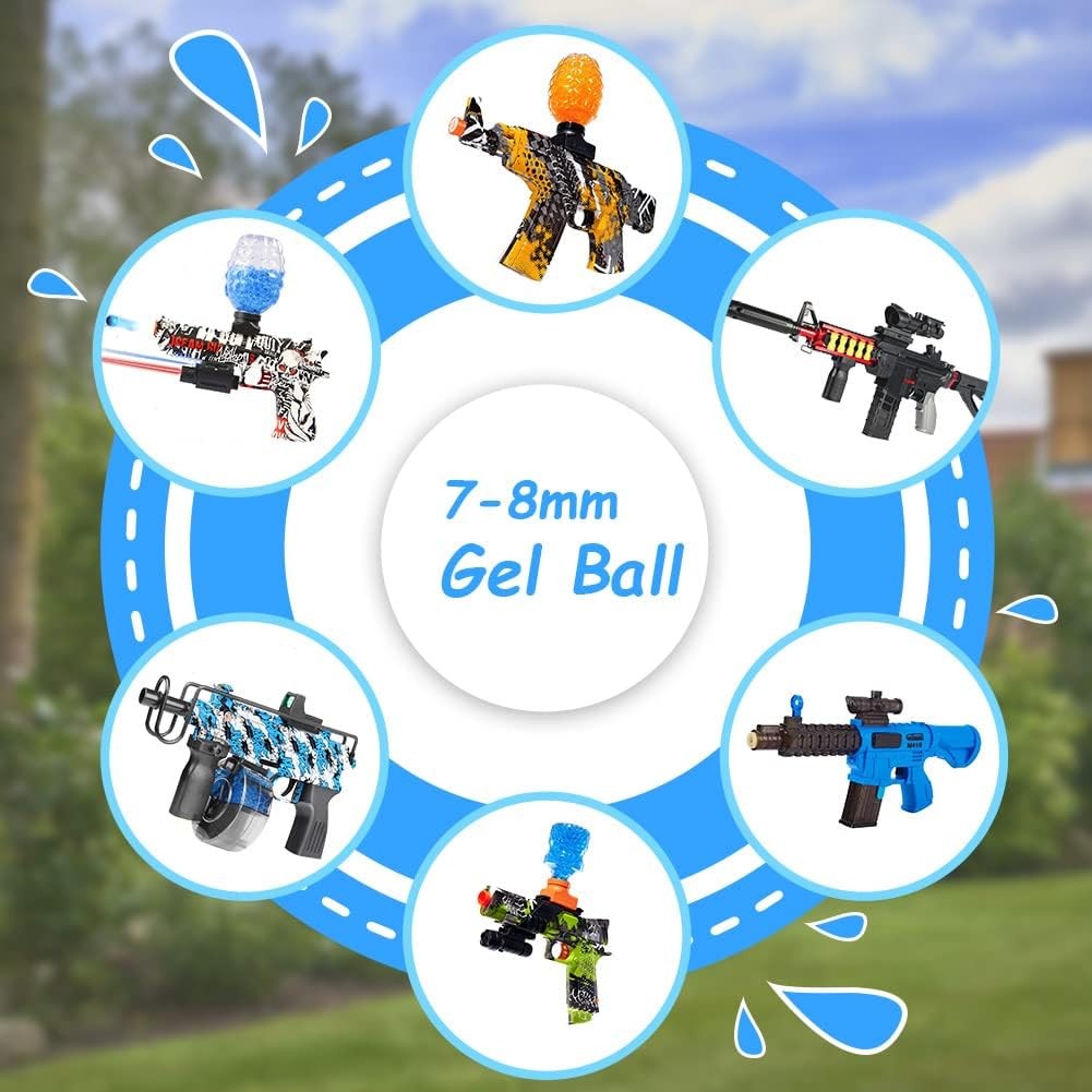 Munitie, Vivimall, 20.000 Bile Gel pentru pistoale de jucarie Gel Blaster 10.5x8 mm, Albastru - vivimall.ro