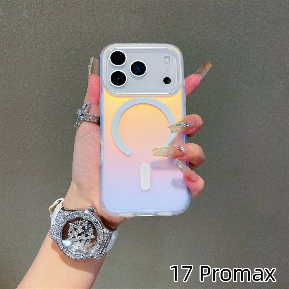Husa Telefon, Vivimall, Compatibila iPhone 17 Pro Max, Model Cameleon, Magsafe, Schimbare Gradient de Culoare din Unghiuri Diferite, Multicolor - vivimall.ro