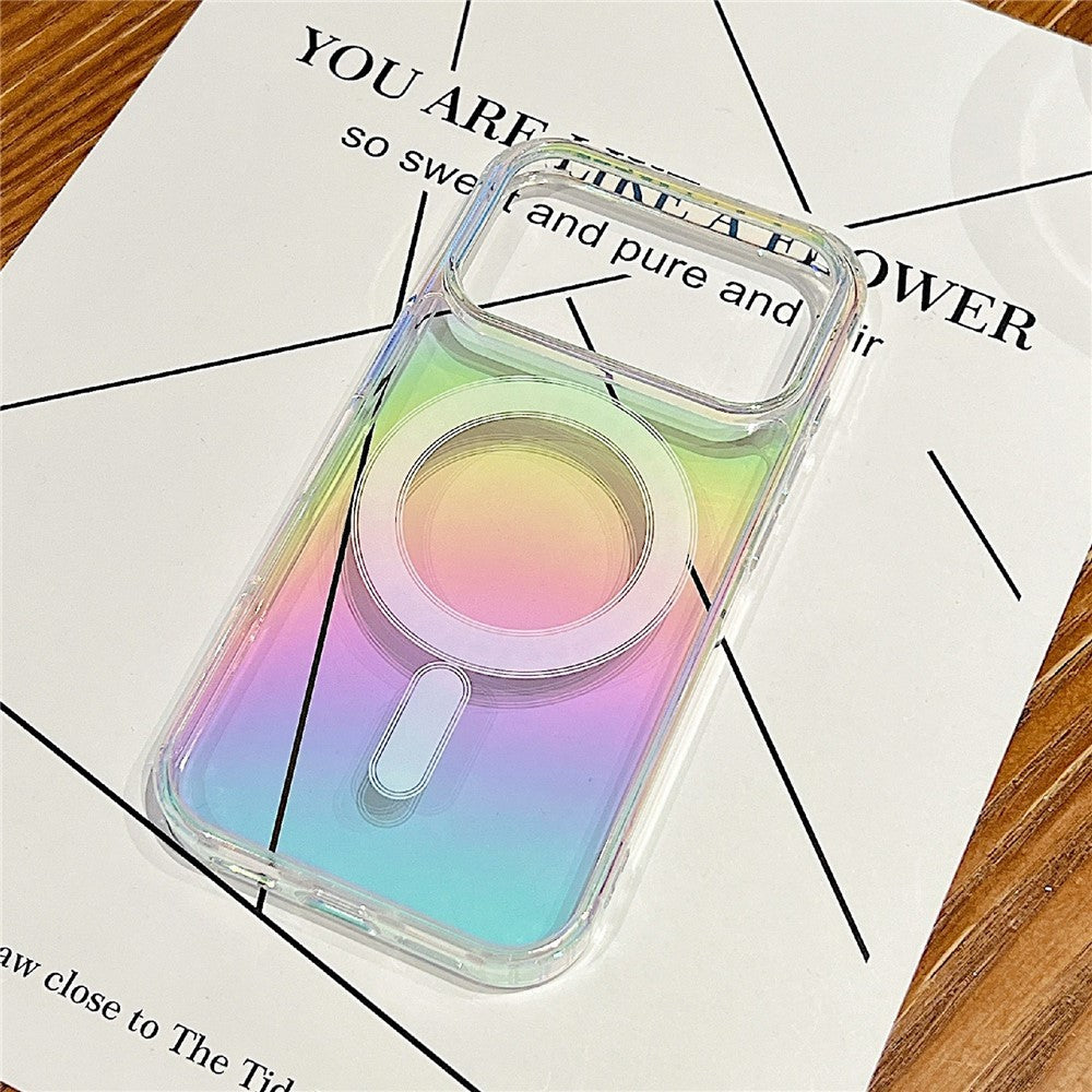 Husa Telefon, Vivimall, Compatibila iPhone 17 Pro, Model Cameleon, Magsafe, Schimbare Gradient de Culoare din Unghiuri Diferite, Multicolor - vivimall.ro