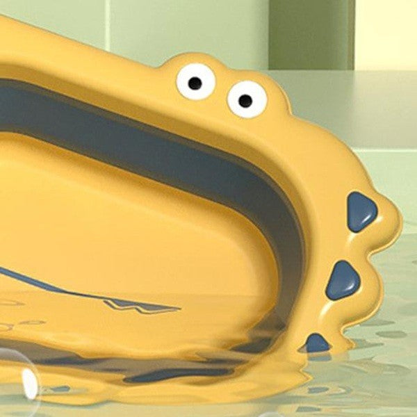 Lavoar Pliabil, Vivimall, pentru Copii, din PP/TPE, Portabil, Model Crocodil, 30x24.5x9 cm, Galben/Albastru - vivimall.ro