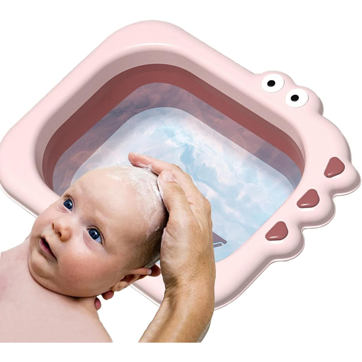 Lavoar Pliabil, Vivimall, pentru Copii, din PP/TPE, Portabil, Model Crocodil, 30x24.5x9 cm, Roz - vivimall.ro