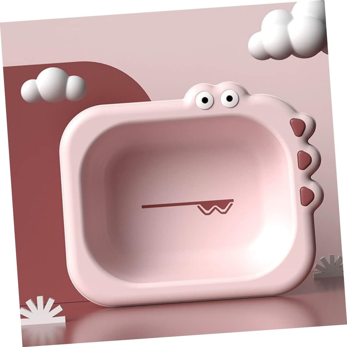 Lavoar Pliabil, Vivimall, pentru Copii, din PP/TPE, Portabil, Model Crocodil, 30x24.5x9 cm, Roz - vivimall.ro