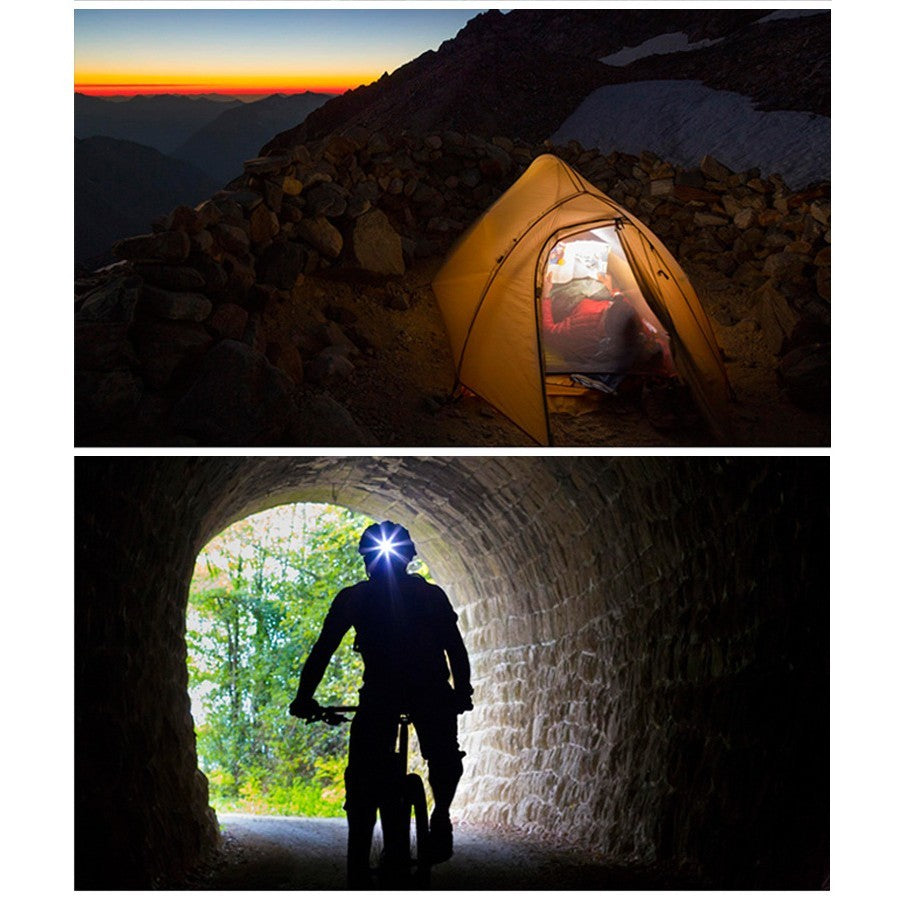 Lanterna LED de Montat pe Cap, Vivimall, cu Raza Lunga de Zoom, Reincarcabila USB, Far Telescopic, Rezistent la Apa, Reglabil, pentru Pescuit in Aer Liber, Camping, Lumina Puternica, Lanterna, 10.5x8x6.5 cm, Gri - vivimall.ro