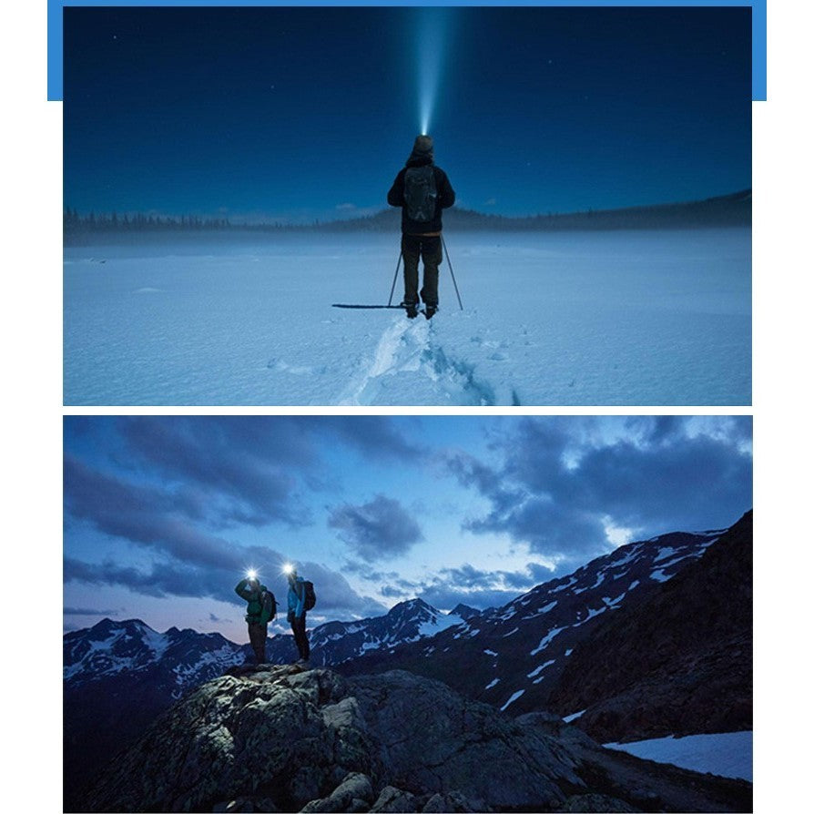 Lanterna LED de Montat pe Cap, Vivimall, cu Raza Lunga de Zoom, Reincarcabila USB, Far Telescopic, Rezistent la Apa, Reglabil, pentru Pescuit in Aer Liber, Camping, Lumina Puternica, Lanterna, 10.5x8x6.5 cm, Gri - vivimall.ro