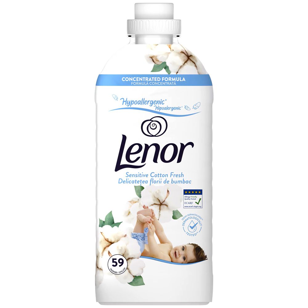 Balsam pentru Rufe, LENOR, Sensitive Cotton Fresh, 1239 ml, 59 Spalari - vivimall.ro