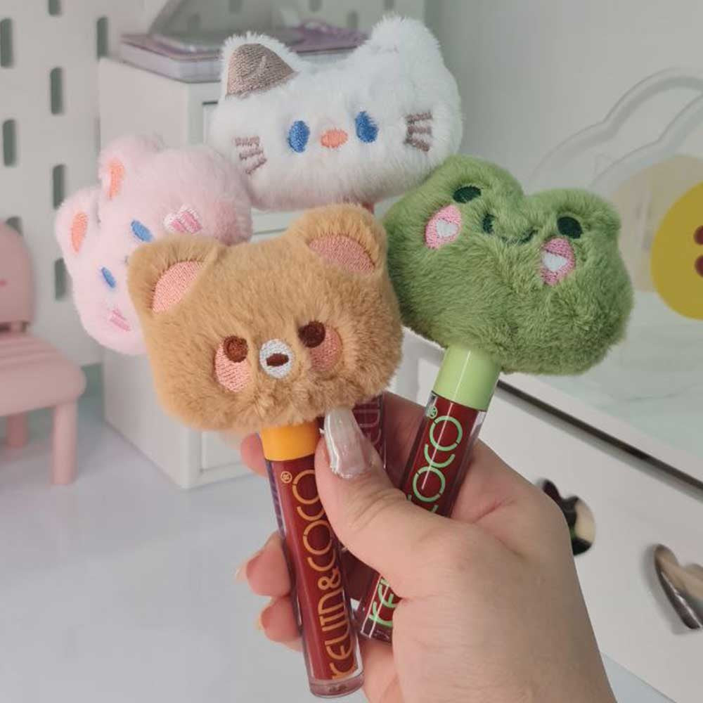 Luciu de Buze, Kevin&Coco, Animat de Plus, Model Pisica, Alb - vivimall.ro