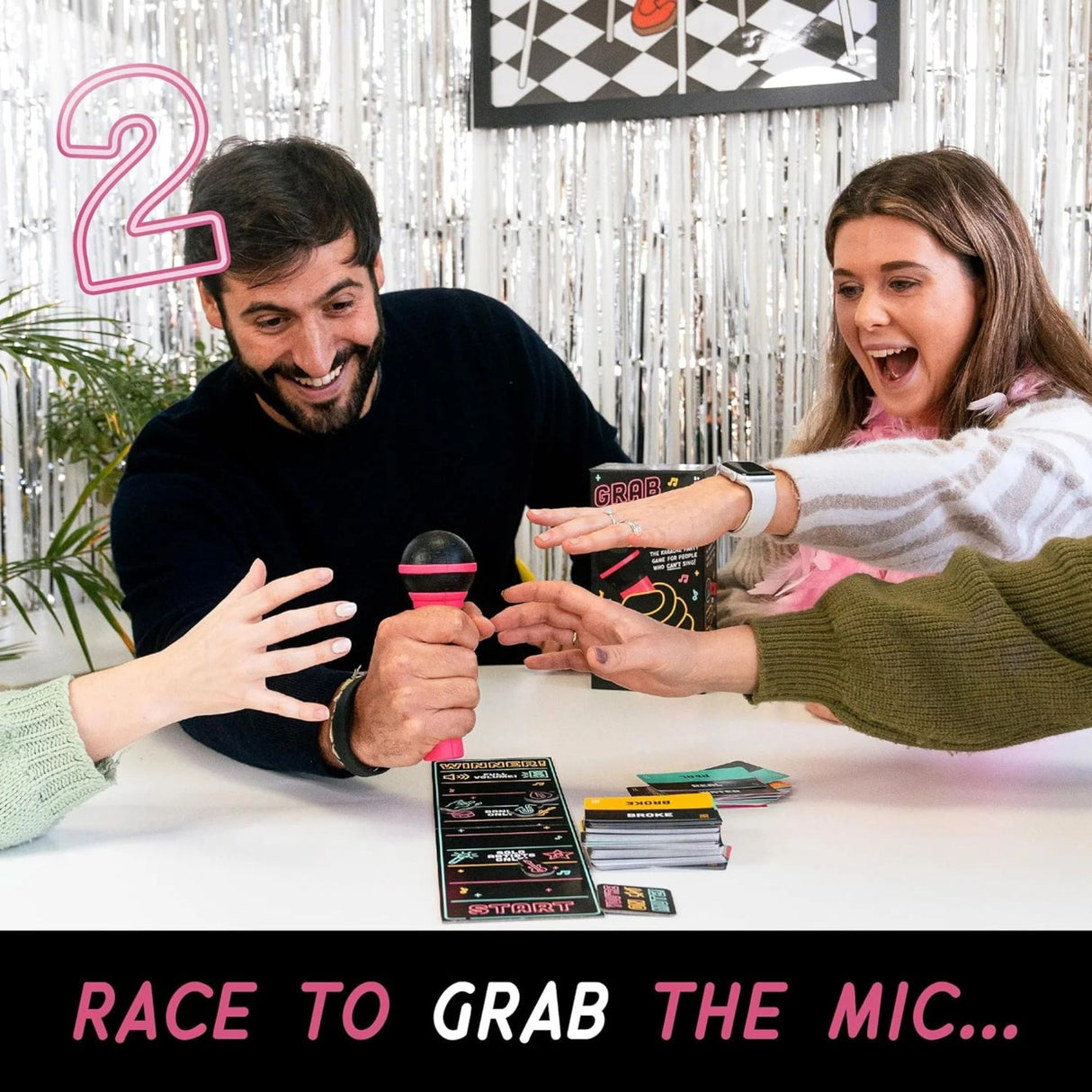 Cărți cu cuvinte din jocul Grab The Mic Flippy, set de 125 de cărți pentru karaoke