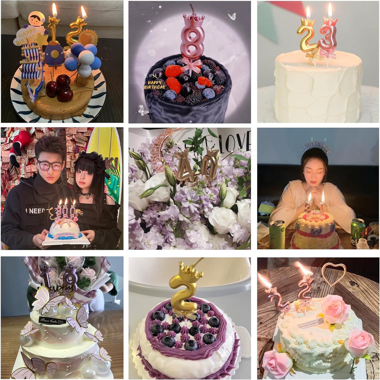 Lumanare Cifra 2, Vivimall, Model Coroana cu Fundita, Pentru Tort, 6 x 2.5 cm Mov - vivimall.ro