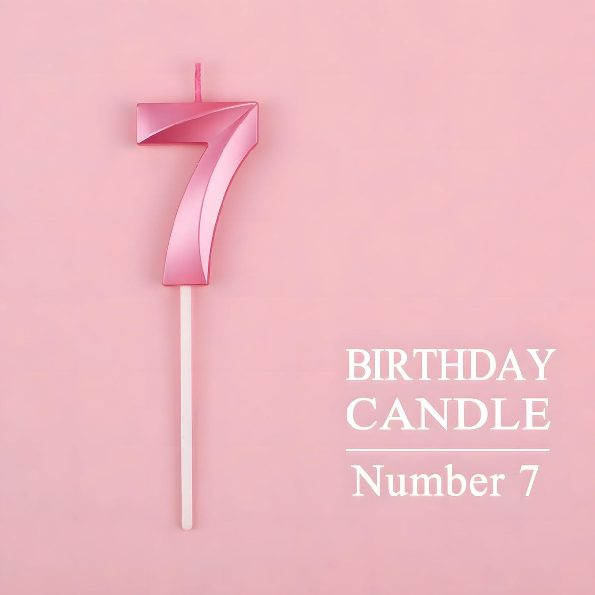 Lumanare Cifra 7, Flippy, Model Diamond, 5 x 3.4 cm, Roz - vivimall.ro