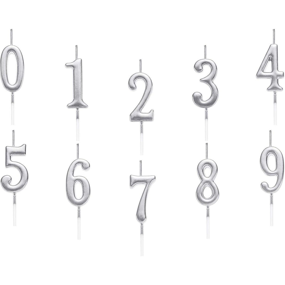 Lumanare de Tort, Vivimall, Model Cifra 1, Party, 4.5 x 2.5 cm, din Parafina, Argintiu - vivimall.ro