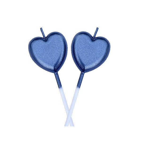 Lumanare de Tort, Vivimall, Model Inima, Party, 8.5 x 3 cm, Albastru - vivimall.ro